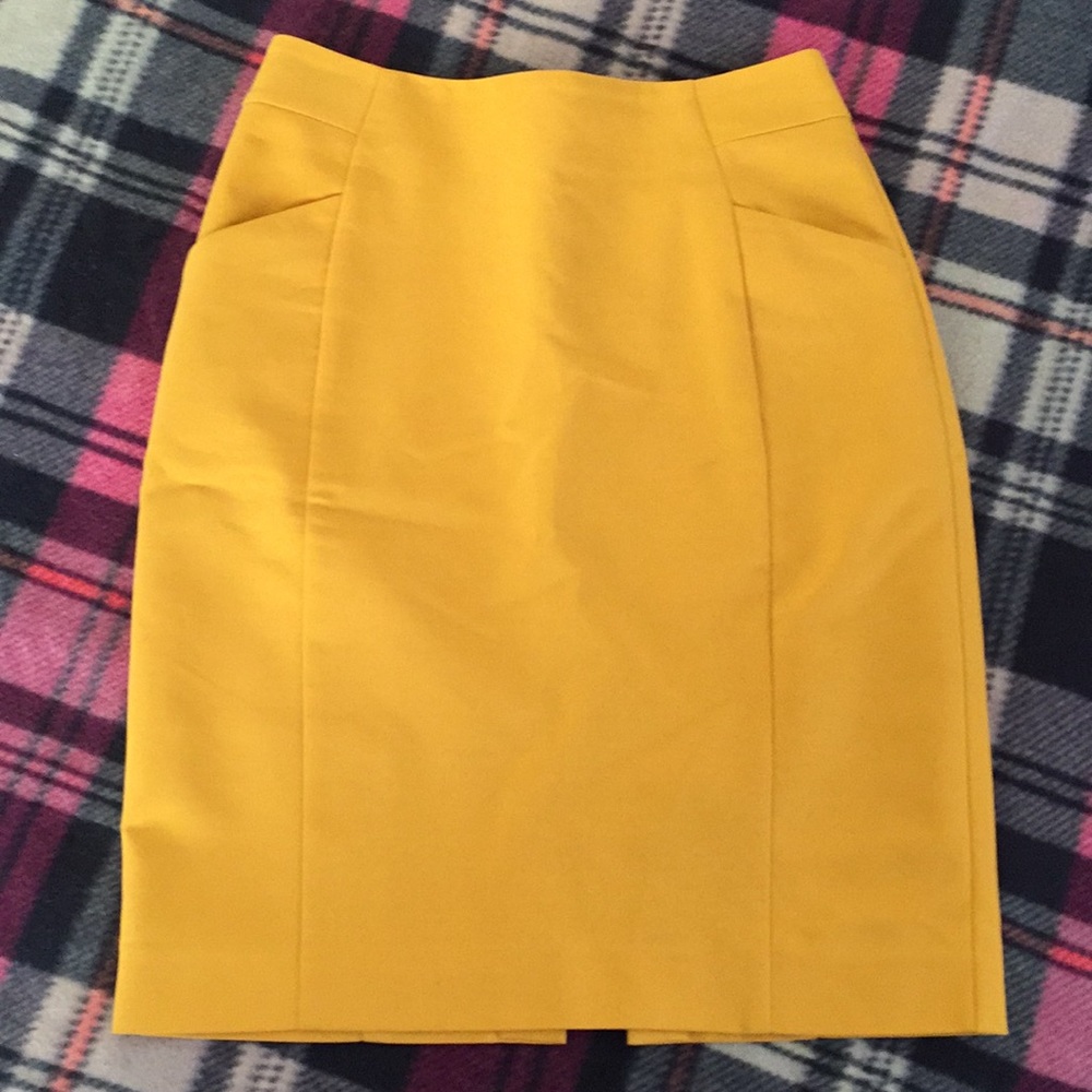 Mustard Pencil Skirt
